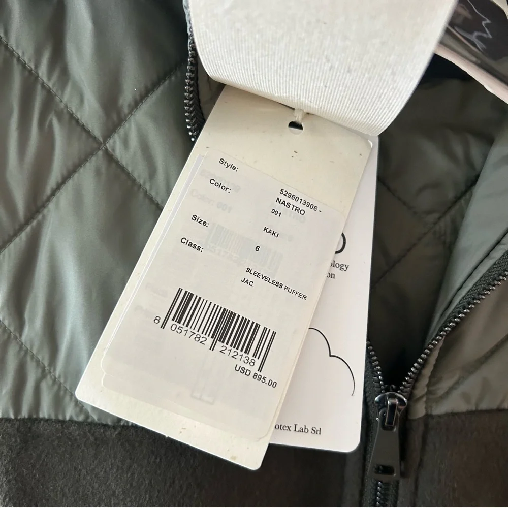 NWT Weekend Max Mara Nastro Colour Block Longline Gilet Vest Jacket Quilted - Picture 4 of 7
